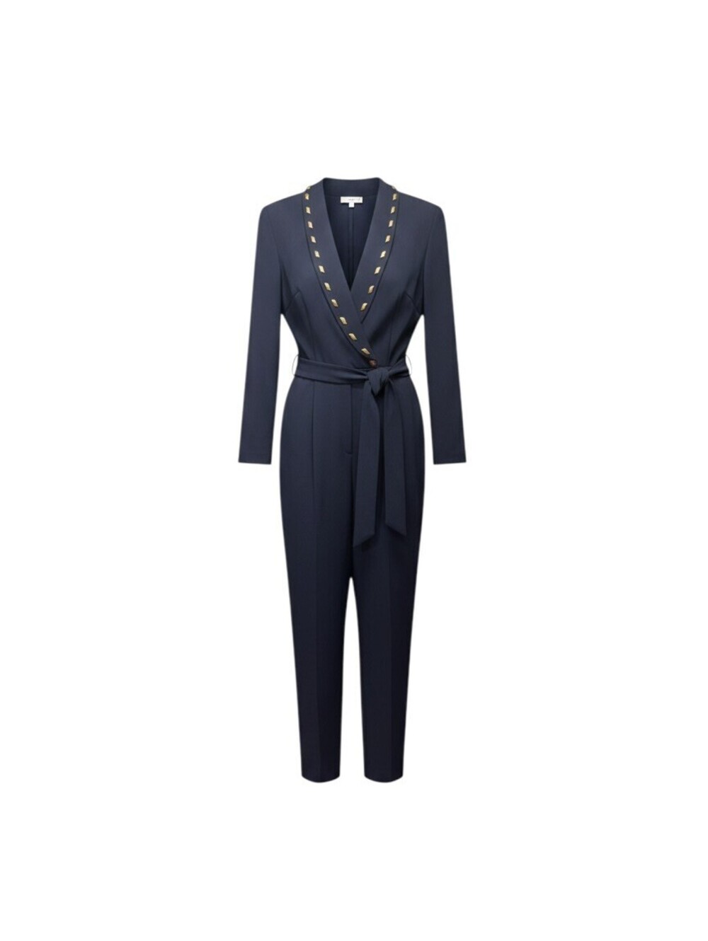 Vintage Navy Gold Studded Tuxedo Jumpsuit